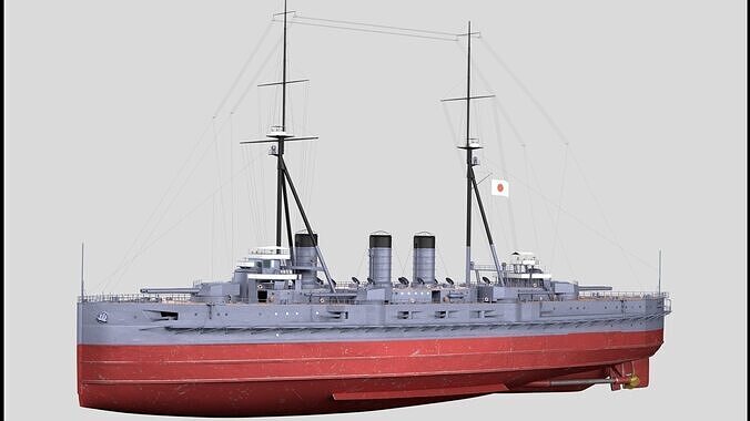 IJN Kawachi  Japanese Battleship 3d model 3D model