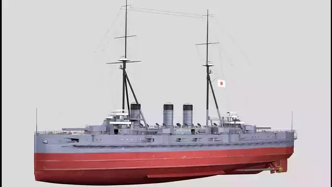 IJN Kawachi  Japanese Battleship 3d model
