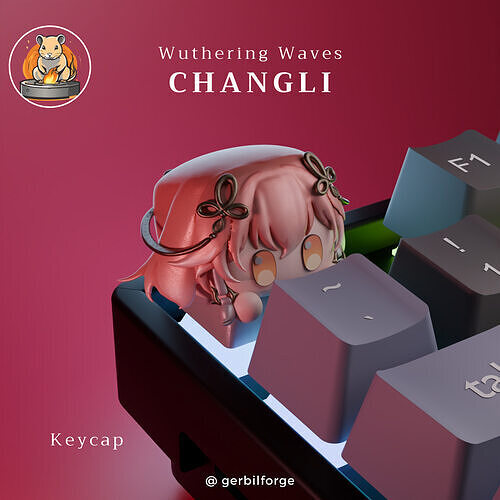 Wuthering Waves inspired Keycap - Changli - Cute Fanart 3D print model