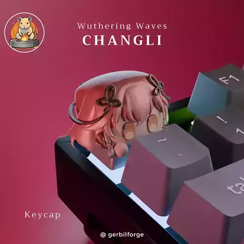 Wuthering Waves inspired Keycap - Changli - Cute Fanart