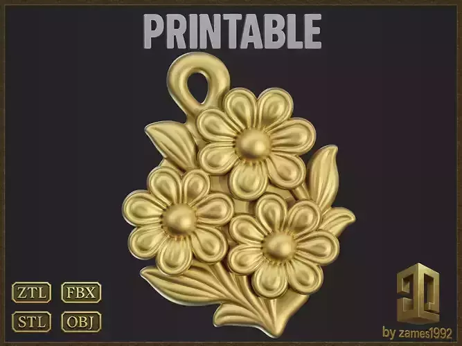 Stylized Flowers Pendant