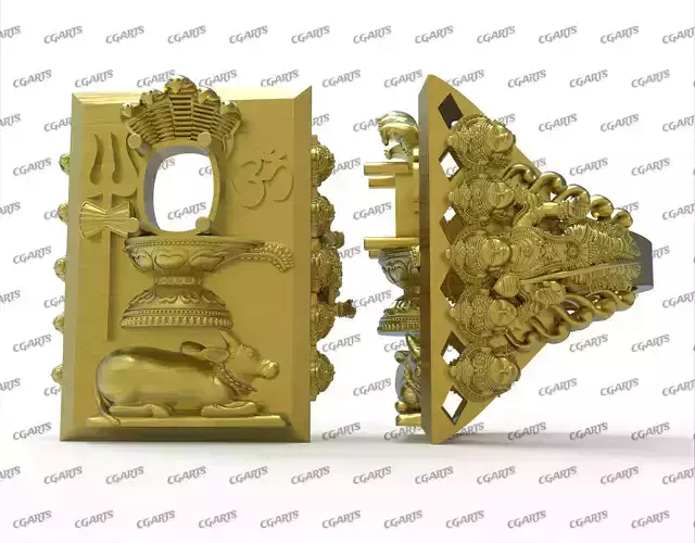 Siv Ganesh 3D pendent Ring