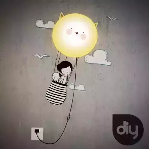 DIY Cat Decorative Light Lamp 3D model