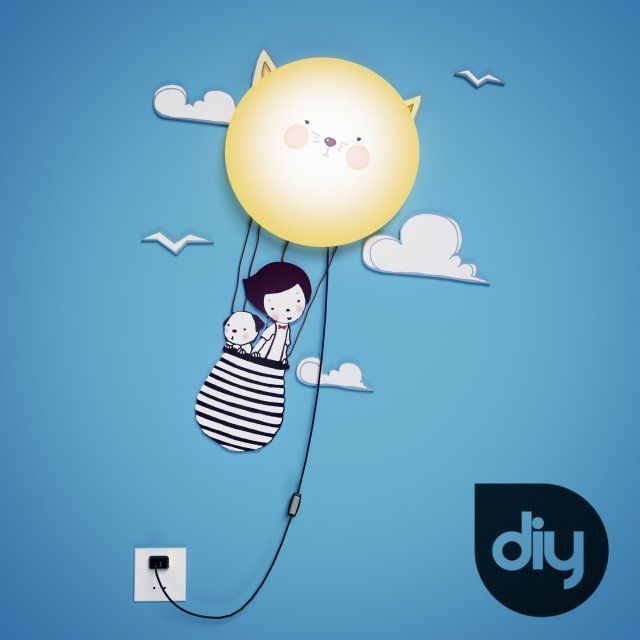 DIY Cat Decorative Light Lamp 3D model_2