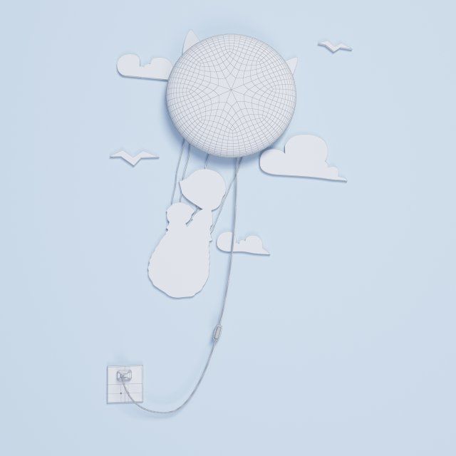 DIY Cat Decorative Light Lamp 3D model_4