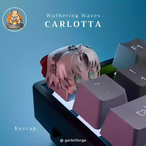 Wuthering Waves inspired Keycap - Carlotta - Cute Fanart