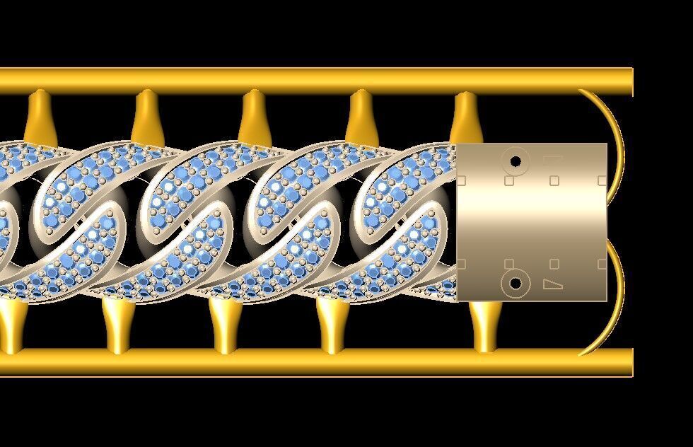 Cuban chain  3D print model_3