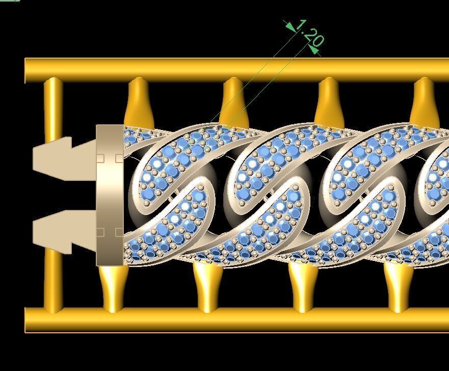 Cuban chain  3D print model_2