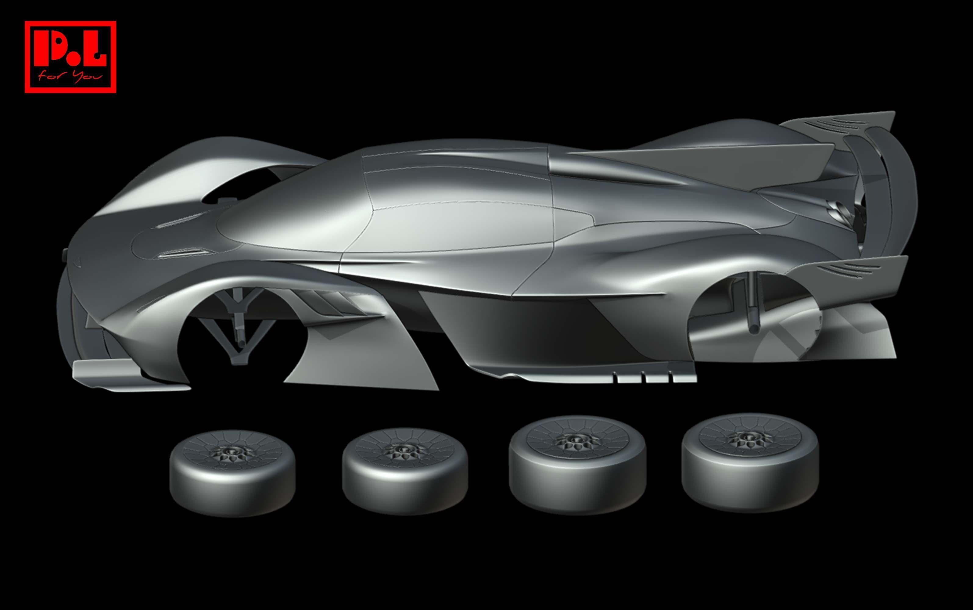 Aston Martin Valkyrie AMR Pro 2021 3D print model_1