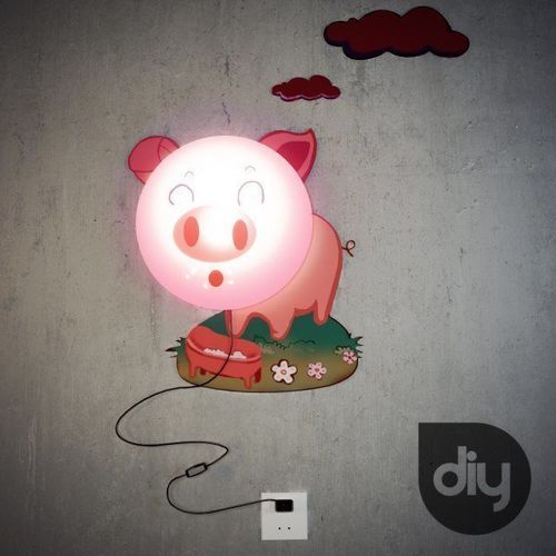 DIY Pig Decorative Light Lamp 3D model