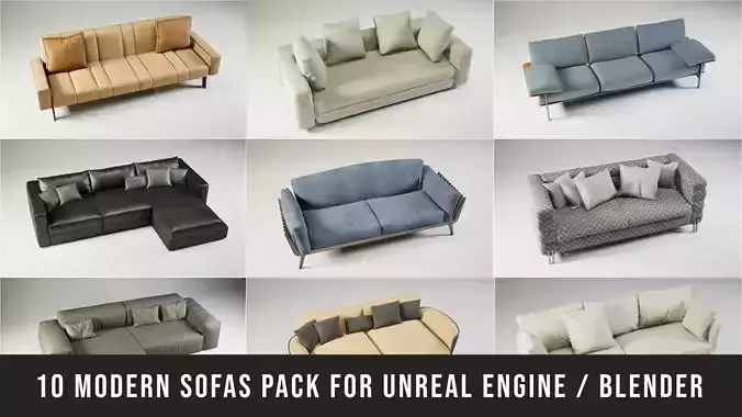 10 Modern Sofas Pack