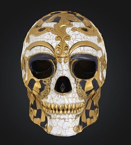Pirates Skull Prom Face Mask - Skull Prom Patter Mask 3D print model