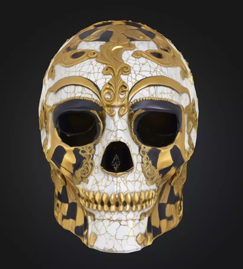 Pirates Skull Prom Face Mask - Skull Prom Patter Mask 3D print model_0