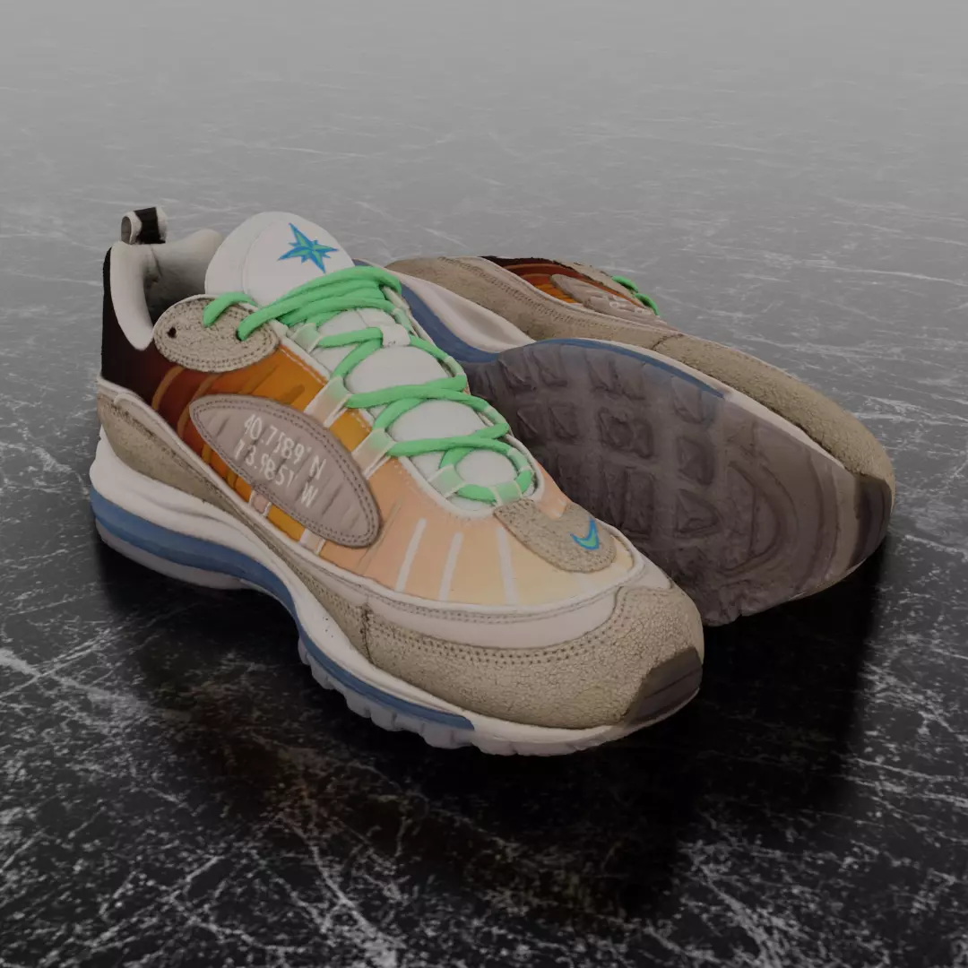 NIKE AIR MAX 98 ON AIR NYC LA MEZCLA 3D SHOES 3D model_0