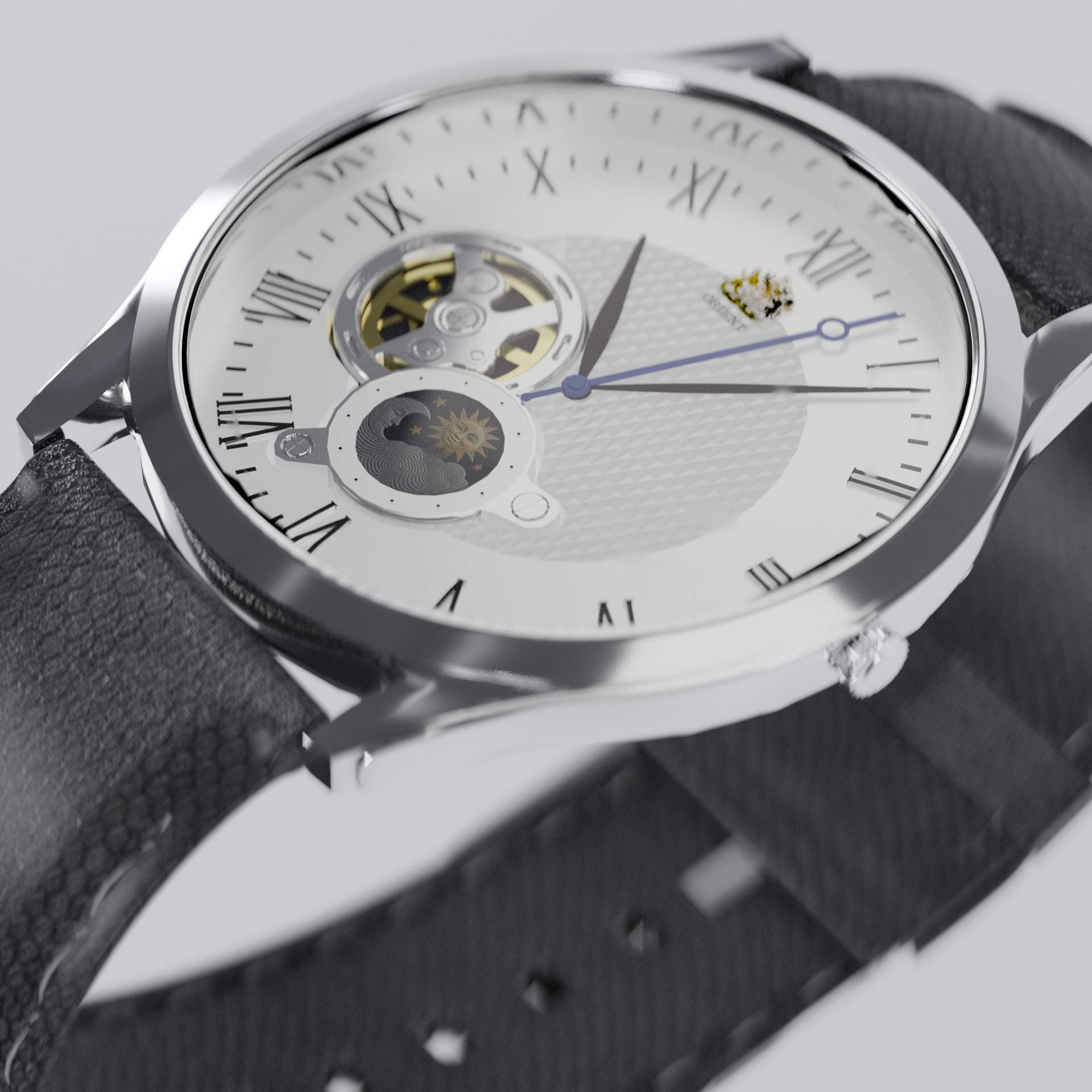 Analog watch with detailed dial 3D model