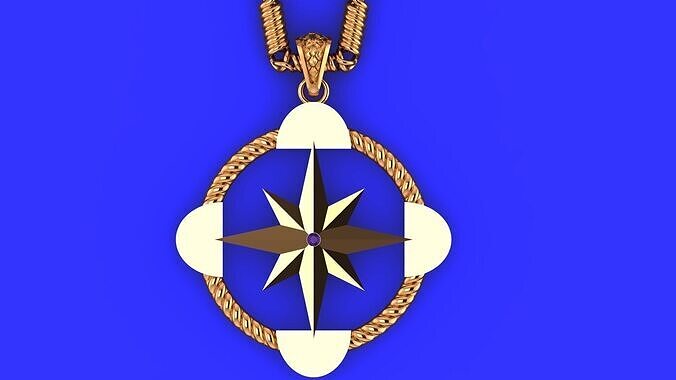 Roped Compass Pendant 3gm-2cm 3D print model