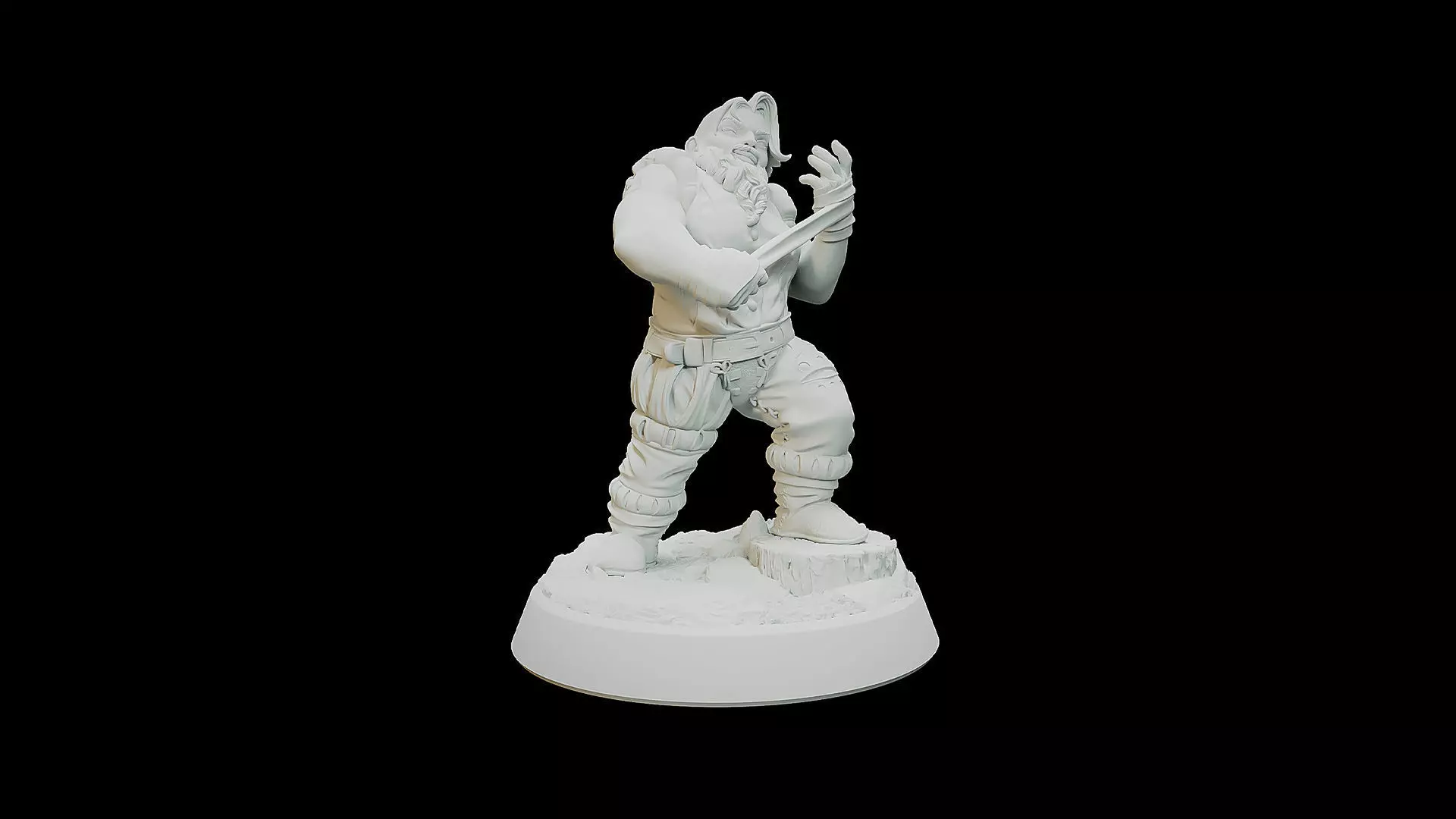 Female Bearded Dwarf Brawler 3D print model_0