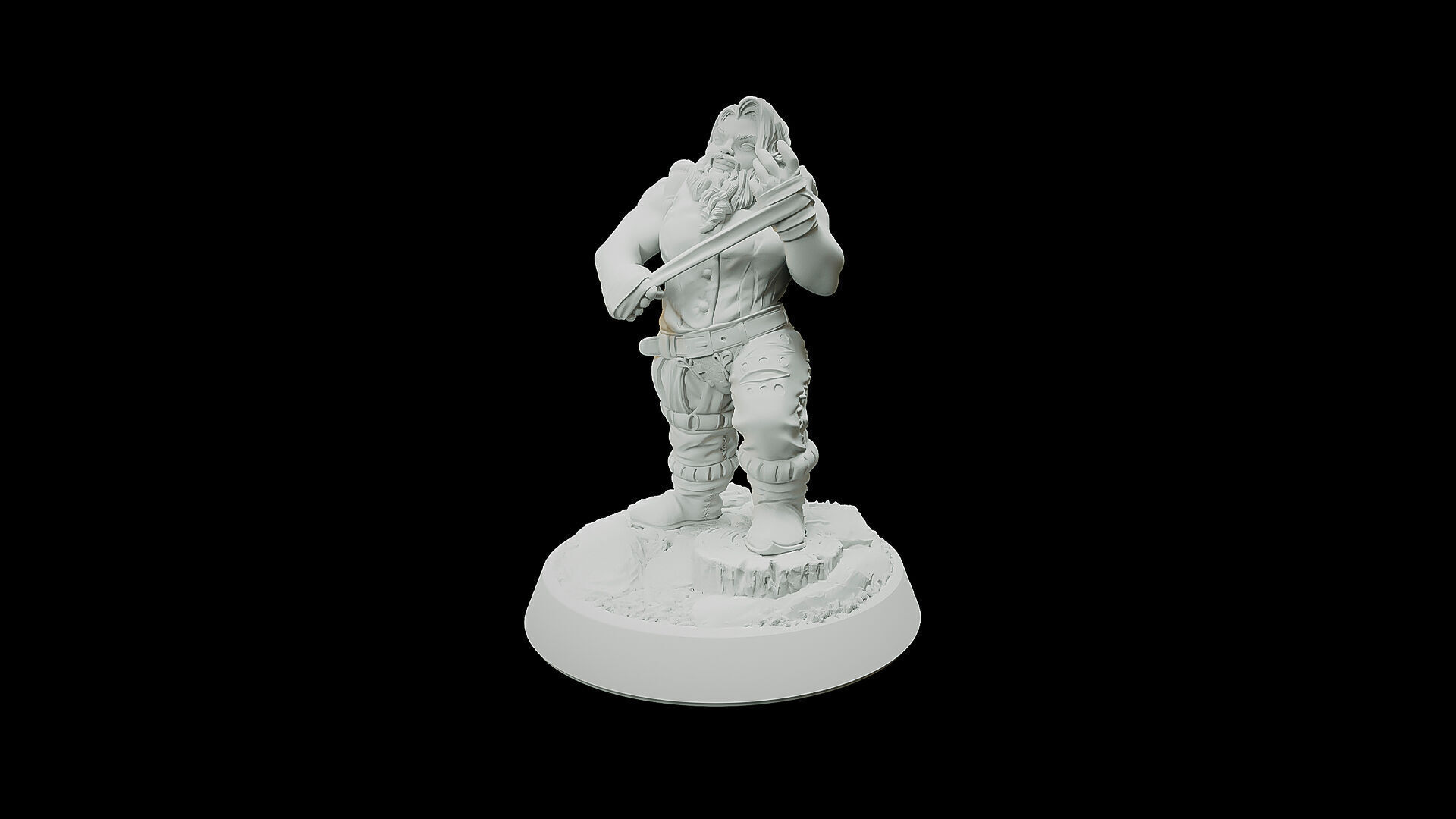 Female Bearded Dwarf Brawler 3D print model_2