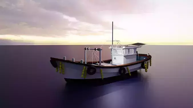 Old Korean Southern Coastal Fishing Boat Vintage Wooden Vessel 