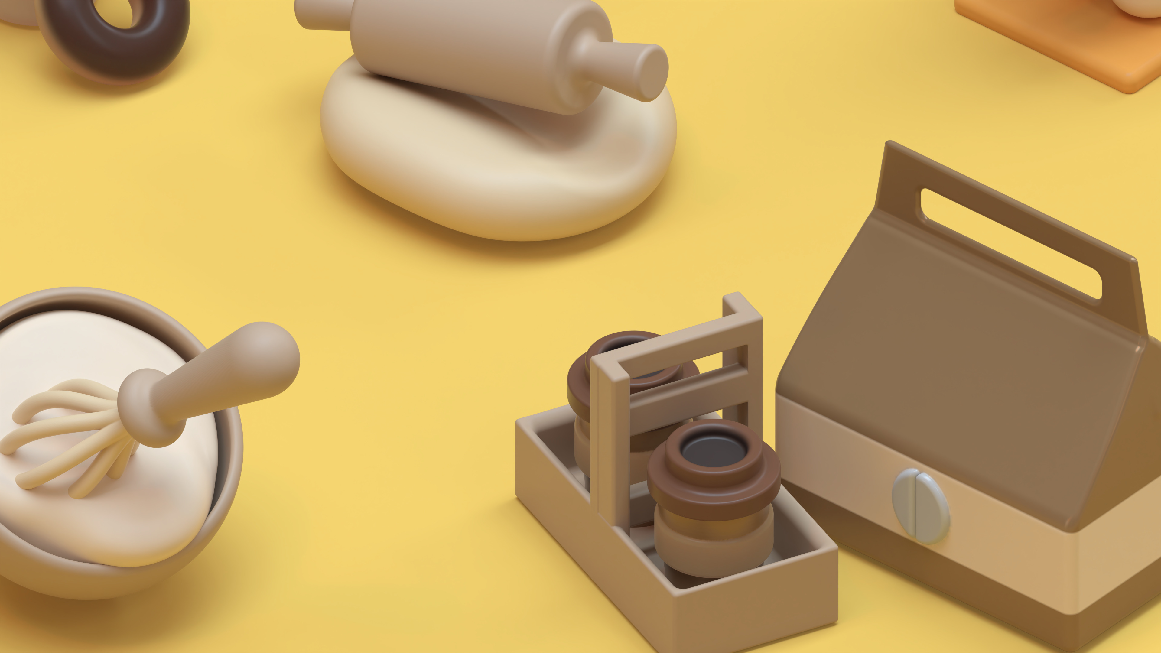 Stylized Breakfast Props Pack - 16 Low-Poly PBR Game Assets Low-poly 3D model_4