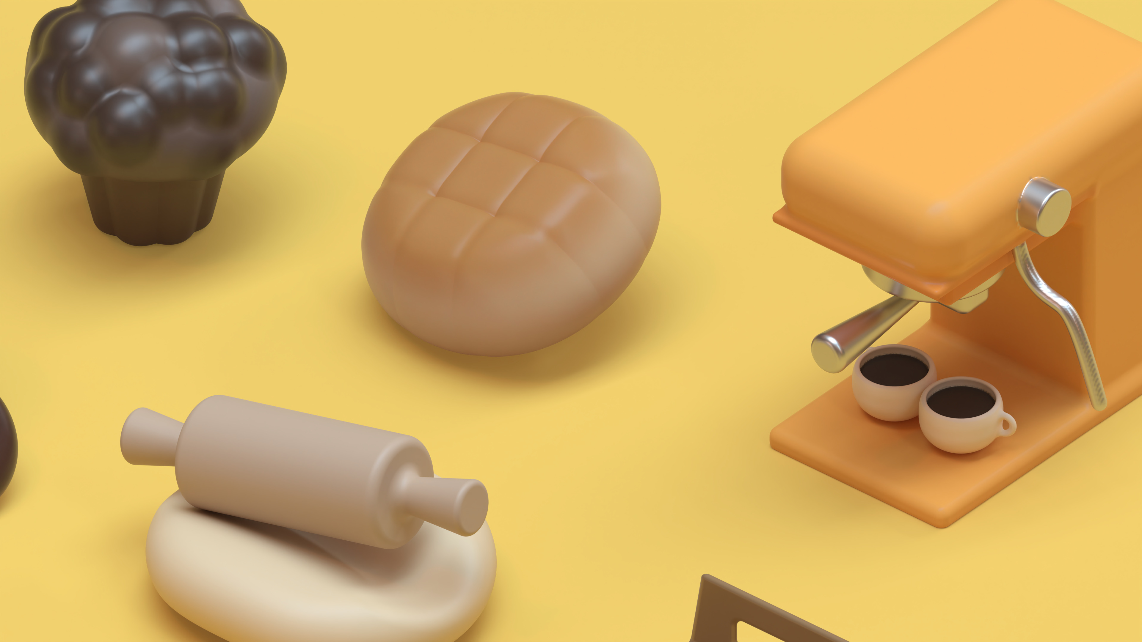 Stylized Breakfast Props Pack - 16 Low-Poly PBR Game Assets Low-poly 3D model_5