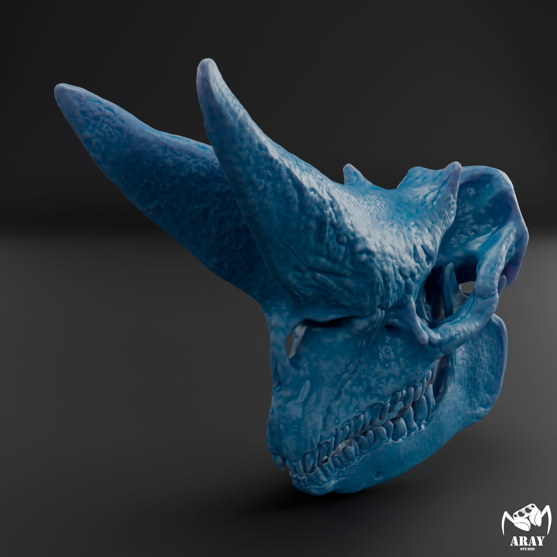 Arsinoitherium zitteli - twin horned rhino skull 3D print model_8