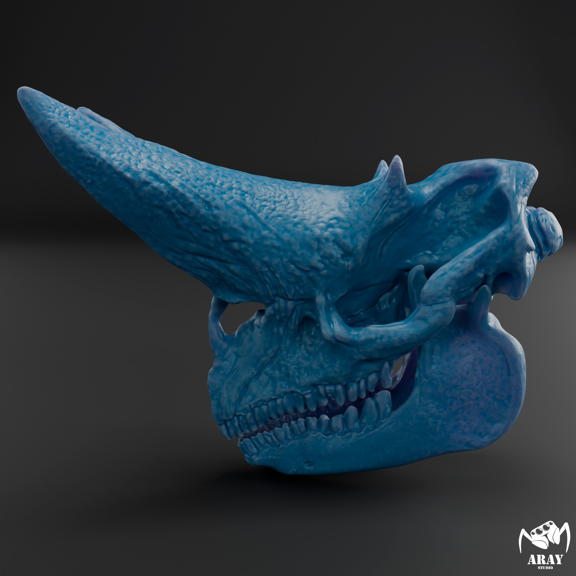 Arsinoitherium zitteli - twin horned rhino skull 3D print model_9