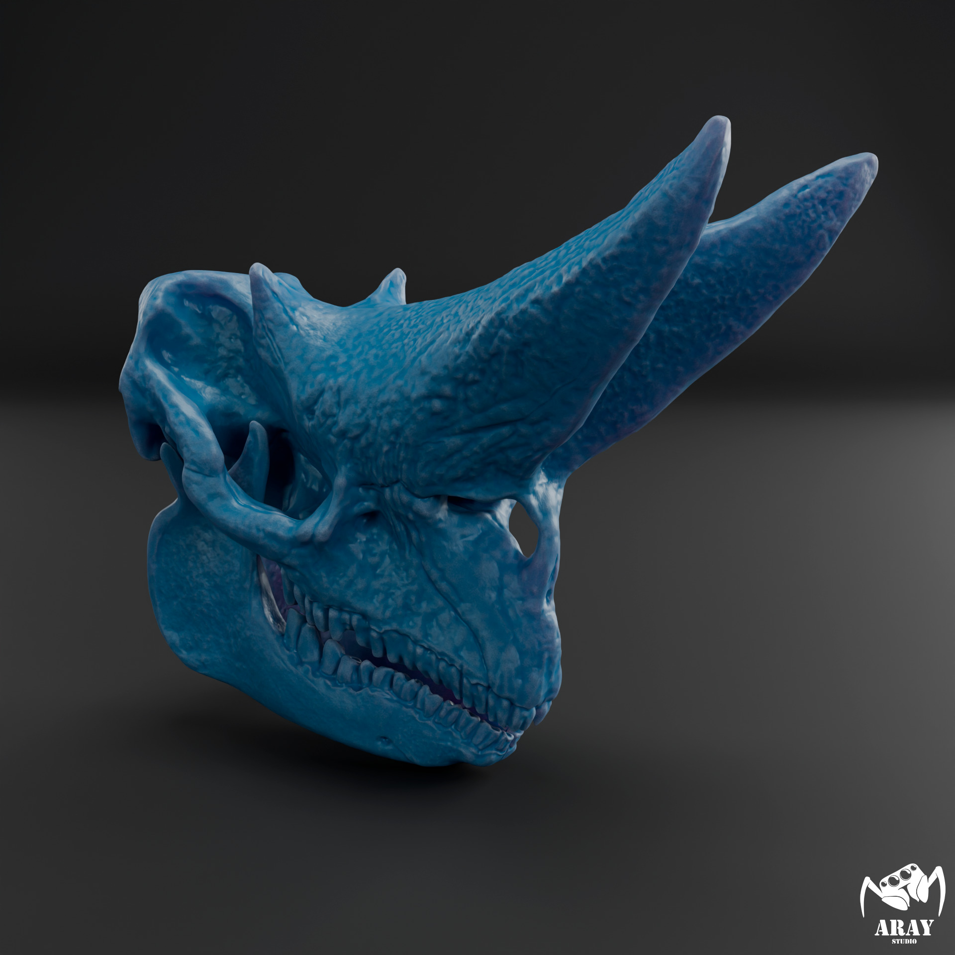 Arsinoitherium zitteli - twin horned rhino skull 3D print model_6