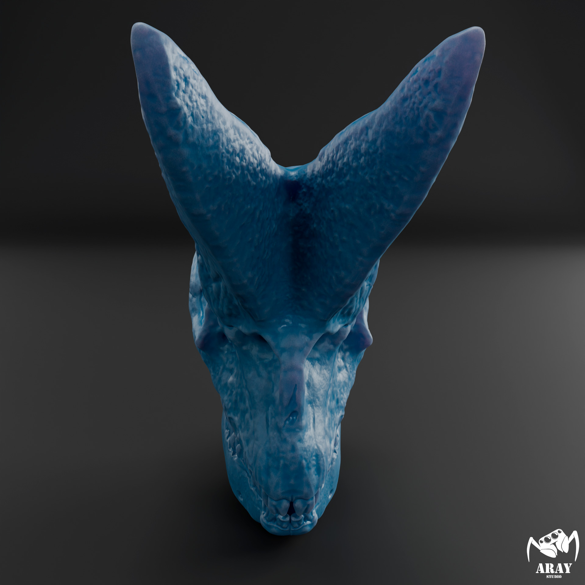 Arsinoitherium zitteli - twin horned rhino skull 3D print model_7