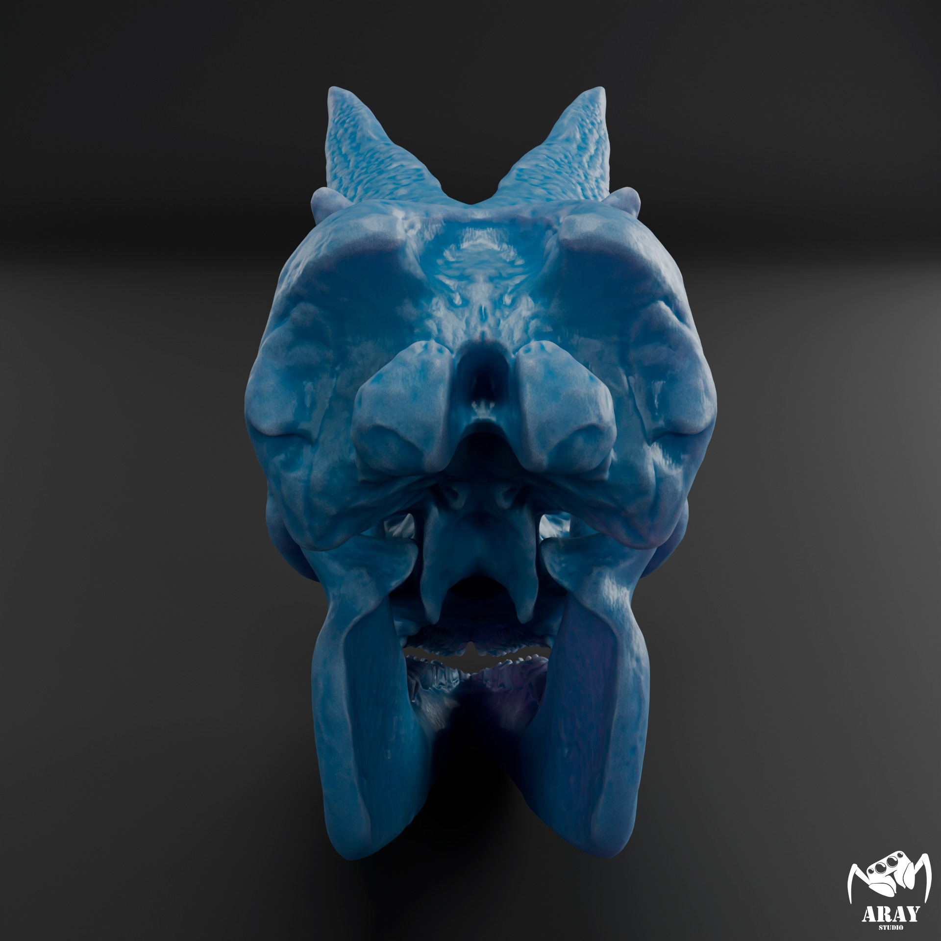 Arsinoitherium zitteli - twin horned rhino skull 3D print model_11