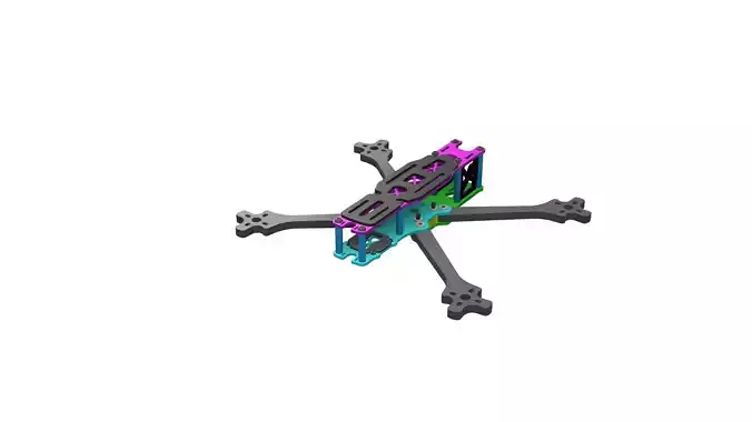 5 Inch Freestyle Drone Frame  CAD Design 3D print model