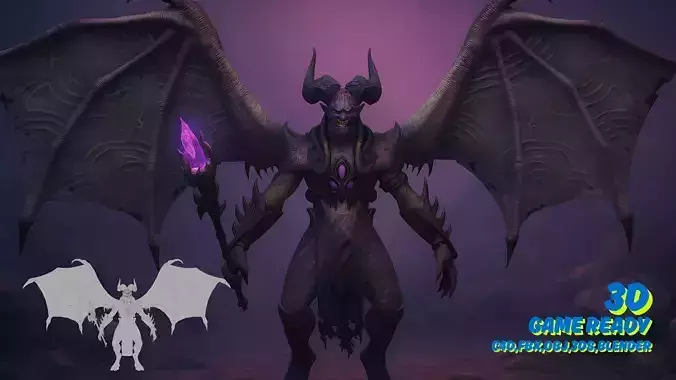 Stylized Demon Boss 3D Model  Game Ready Low-poly 3D model