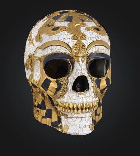Pirates Skull Prom Face Mask -  Skull Prom Patter Mask 3D print model