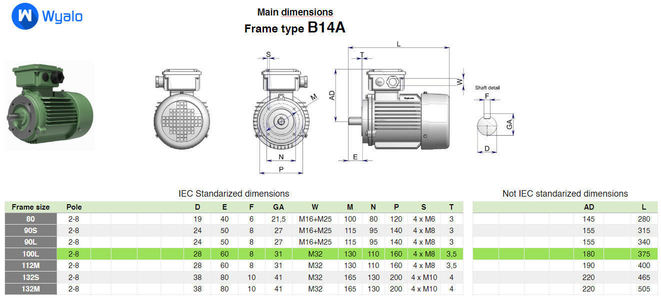100L B14a IEC electric motor - 3D CAD model 3D model_4