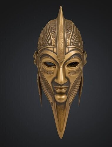 Mythological Anatolian Uyghur Face Mask - Mythological Mask 3D print model