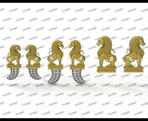 Mythical Lion Dagger Handle  3D print model