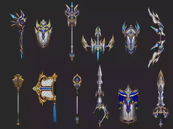 Weapons Pack 01 - Royalty Weapons Low-poly 3D model