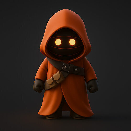Stylized Cartoon Hooded Cloaked Character  Low-poly 3D model