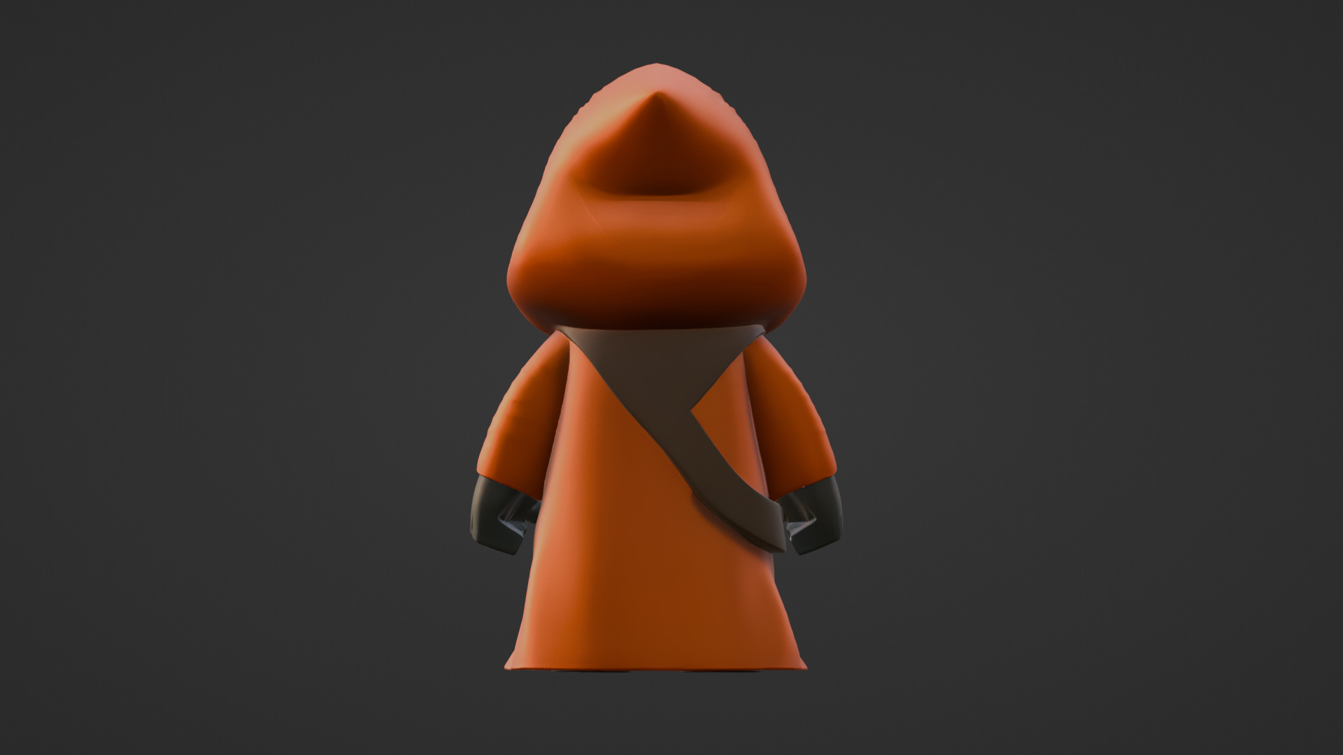 Stylized Cartoon Hooded Cloaked Character  Low-poly 3D model_5