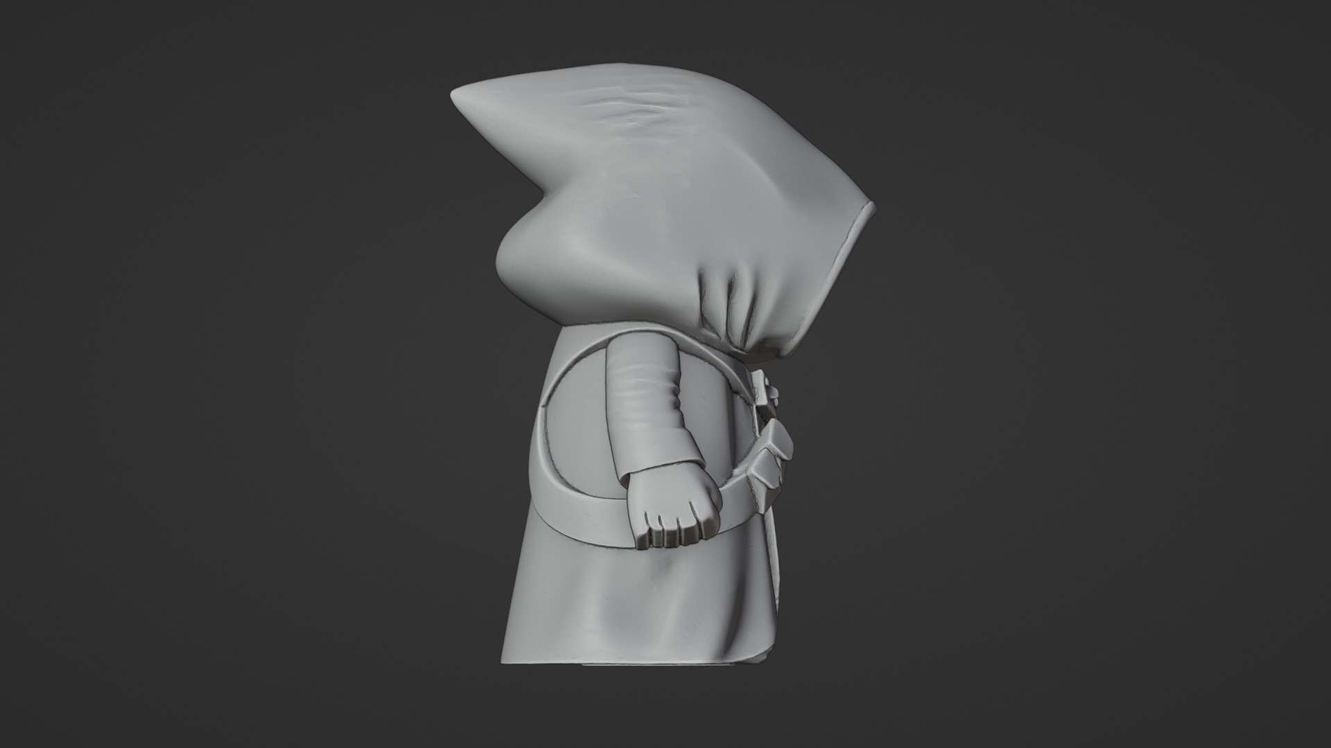 Stylized Cartoon Hooded Cloaked Character  Low-poly 3D model_11