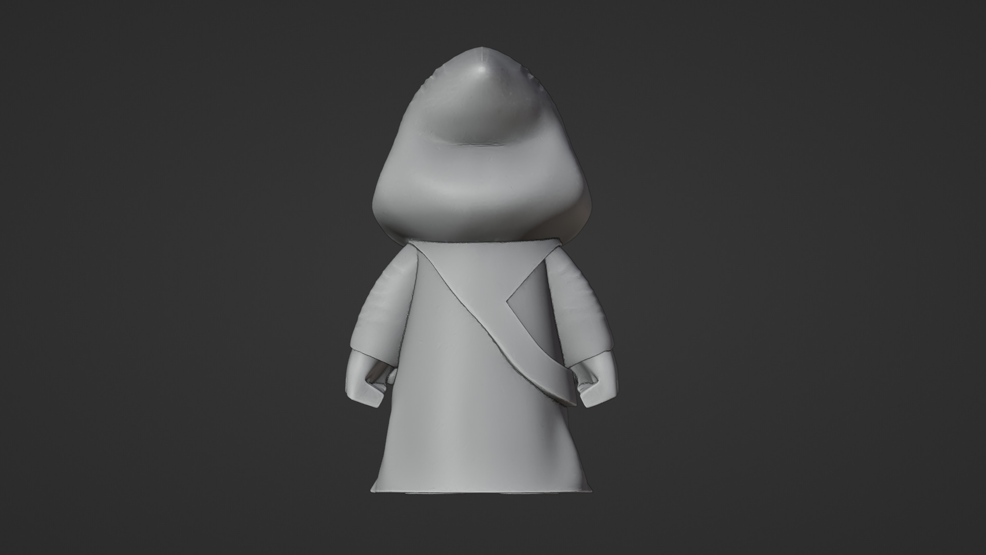 Stylized Cartoon Hooded Cloaked Character  Low-poly 3D model_10