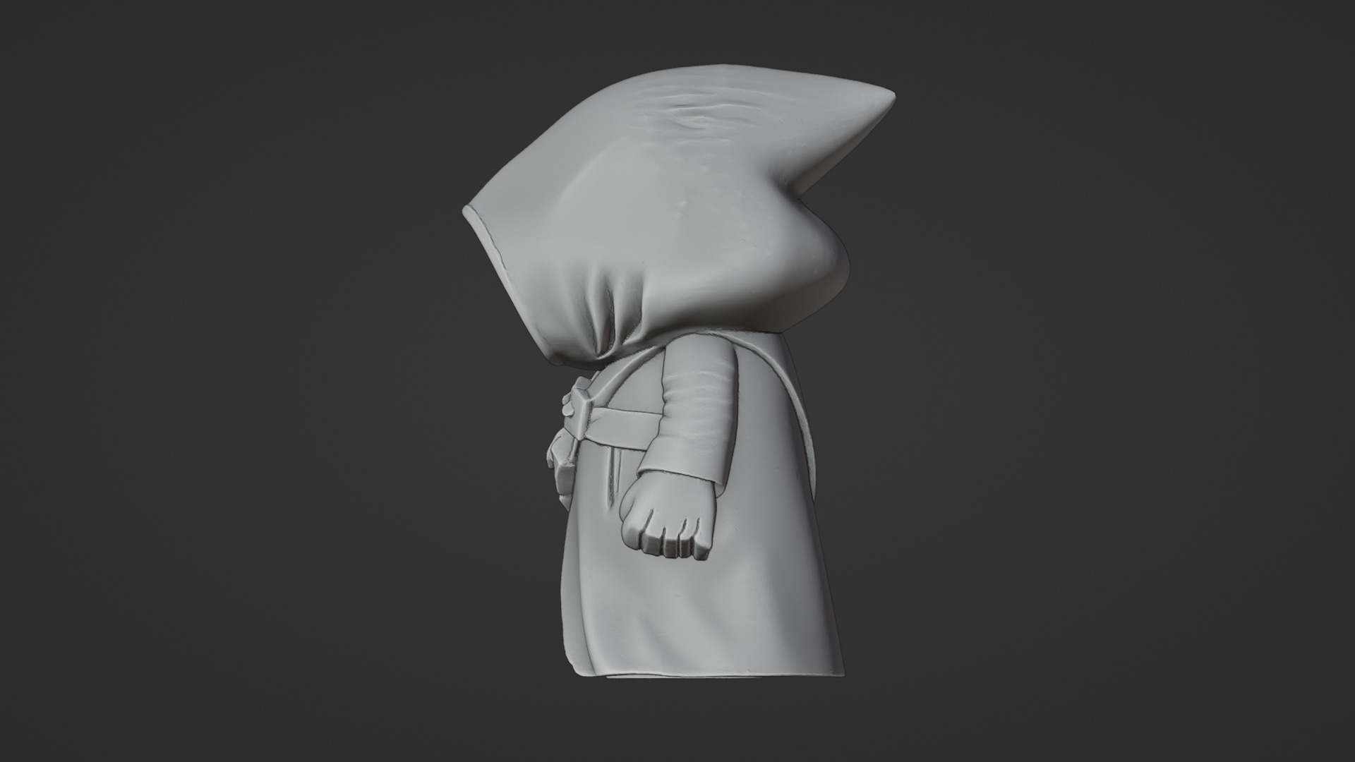 Stylized Cartoon Hooded Cloaked Character  Low-poly 3D model_9
