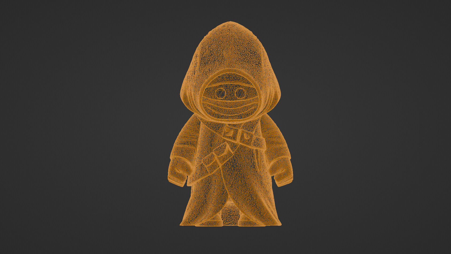 Stylized Cartoon Hooded Cloaked Character  Low-poly 3D model_12