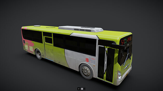 Korea Jeonju Bus NOT within Inside Low-poly 3D model