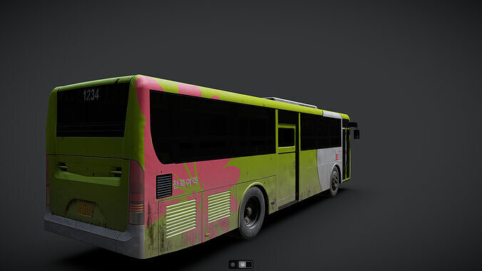 Korea Jeonju Bus NOT within Inside Low-poly 3D model 5