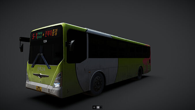 Korea Jeonju Bus NOT within Inside Low-poly 3D model 3