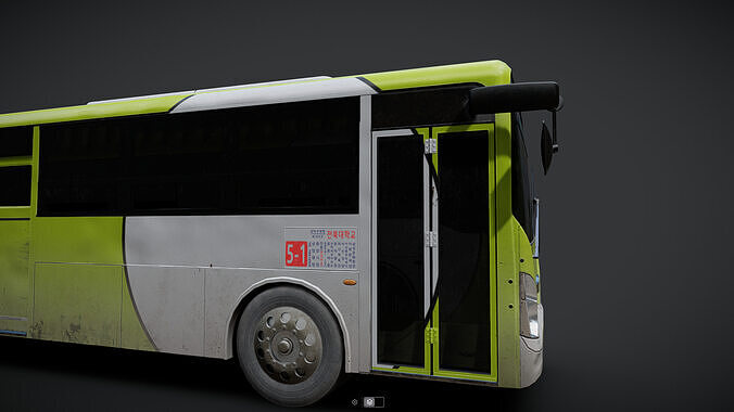 Korea Jeonju Bus NOT within Inside Low-poly 3D model 7