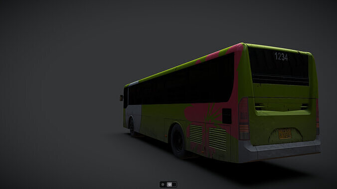 Korea Jeonju Bus NOT within Inside Low-poly 3D model 6