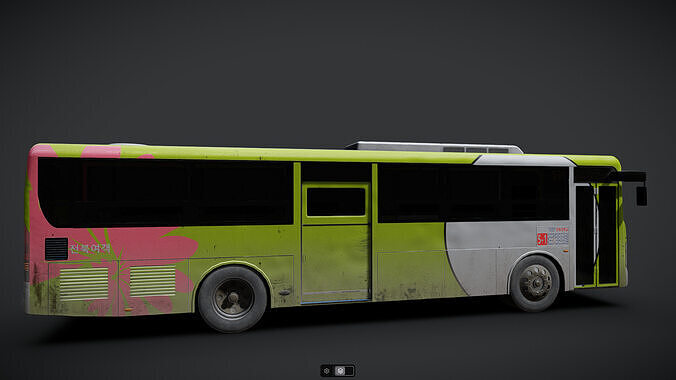 Korea Jeonju Bus NOT within Inside Low-poly 3D model 4