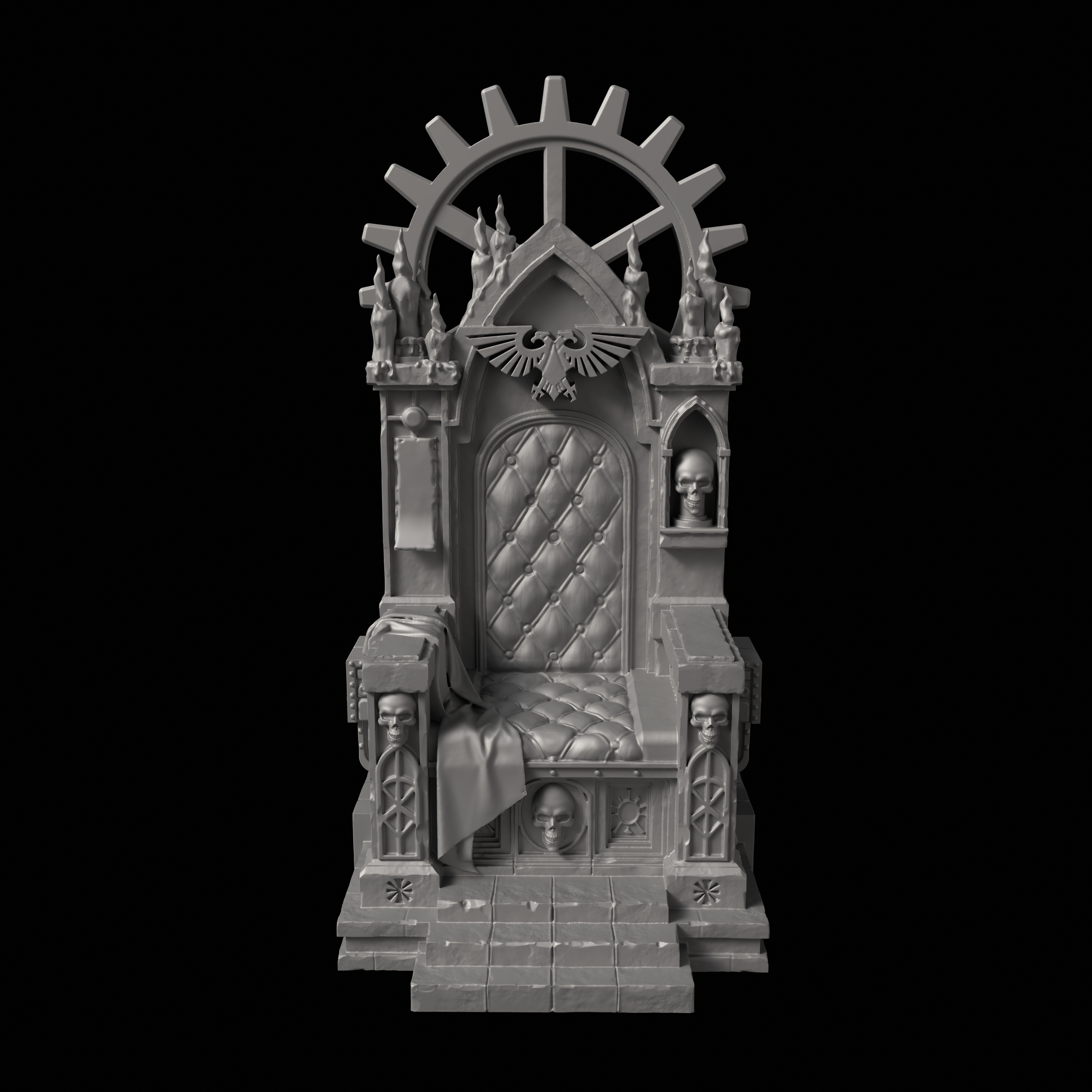 Imperial Throne 3D Printable Miniature 3D print model_1